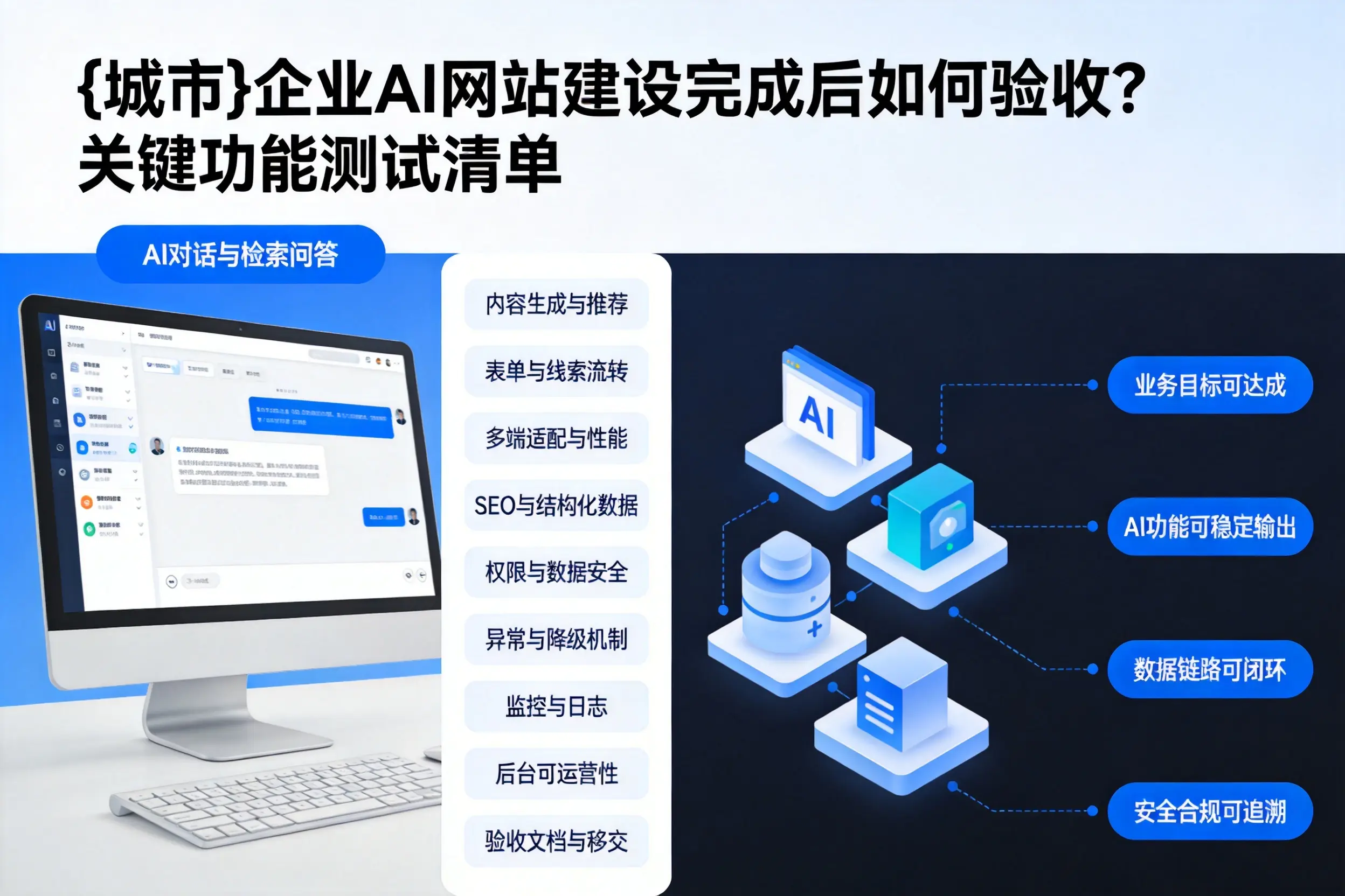 四平企业AI网站建设完成后如何验收？关键功能测试清单