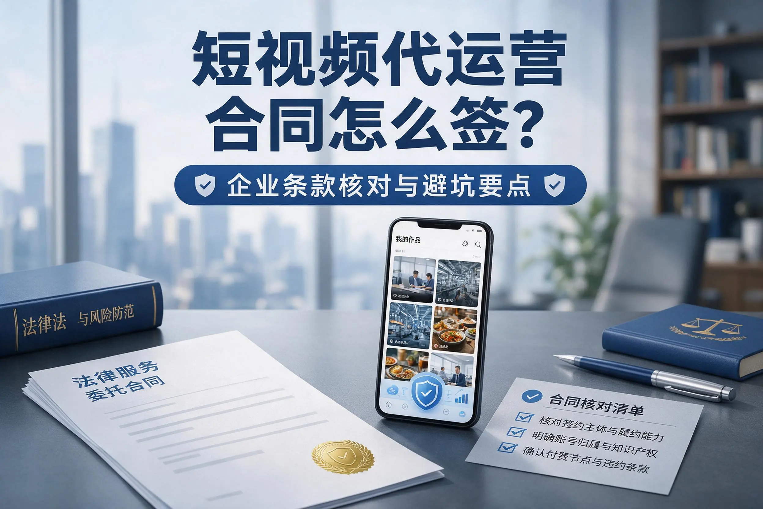 短视频代运营合同怎么签？四平企业条款核对与避坑要点