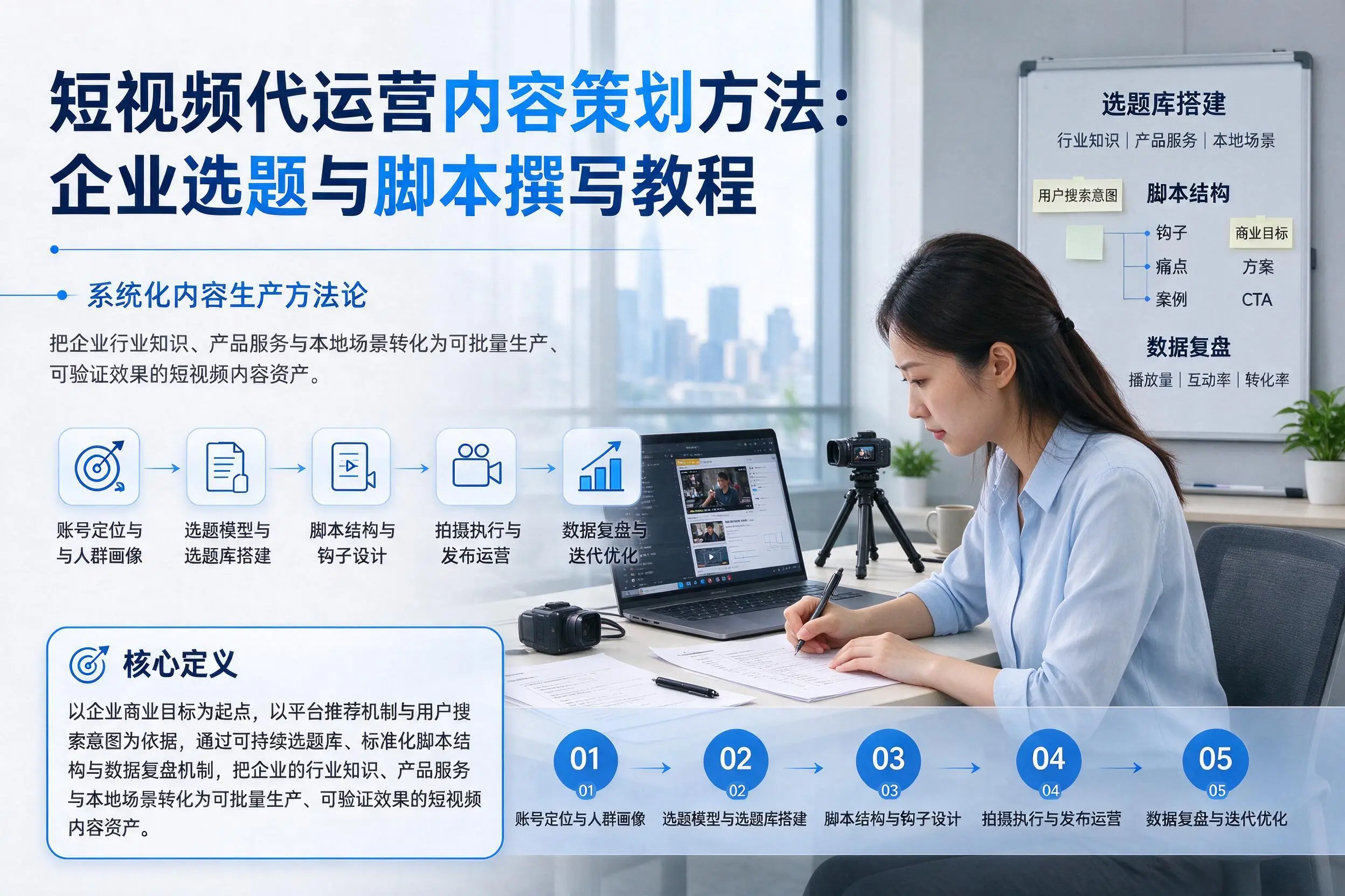 短视频代运营内容策划方法：四平企业选题与脚本撰写教程
