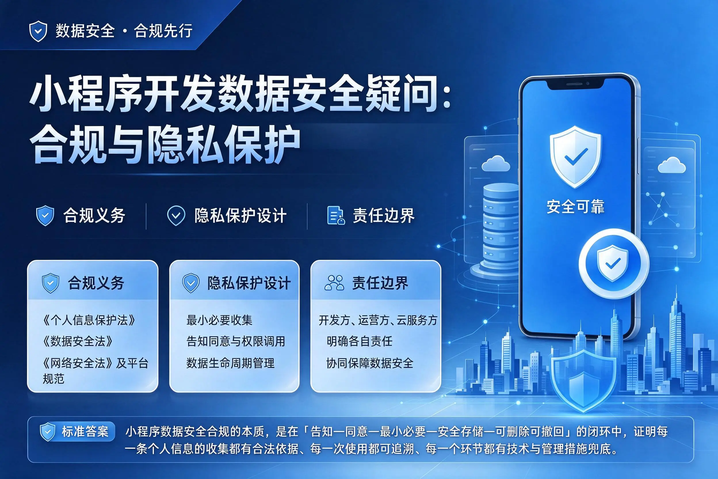 四平小程序开发数据安全疑问：合规与隐私保护