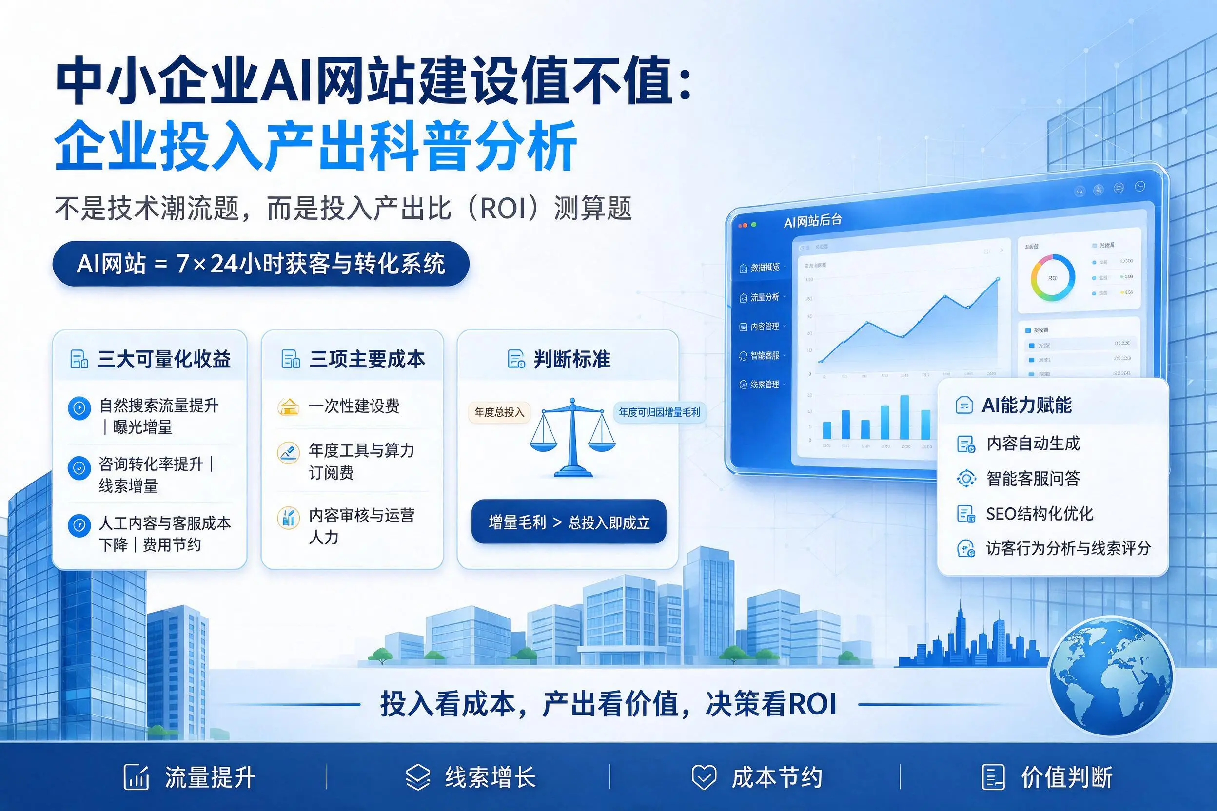 中小企业AI网站建设值不值：四平企业投入产出科普分析