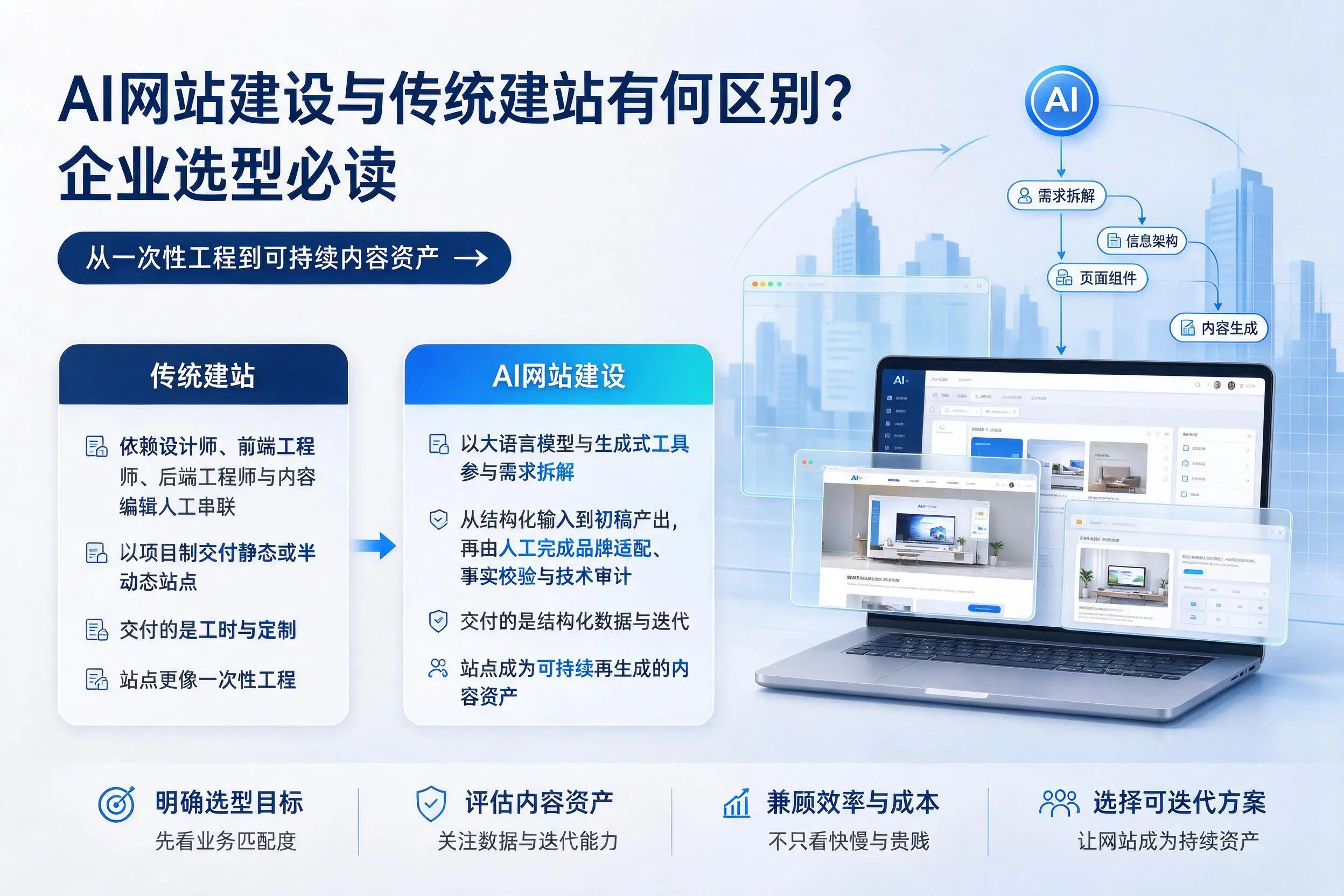 AI网站建设与传统建站有何区别?四平企业选型必读