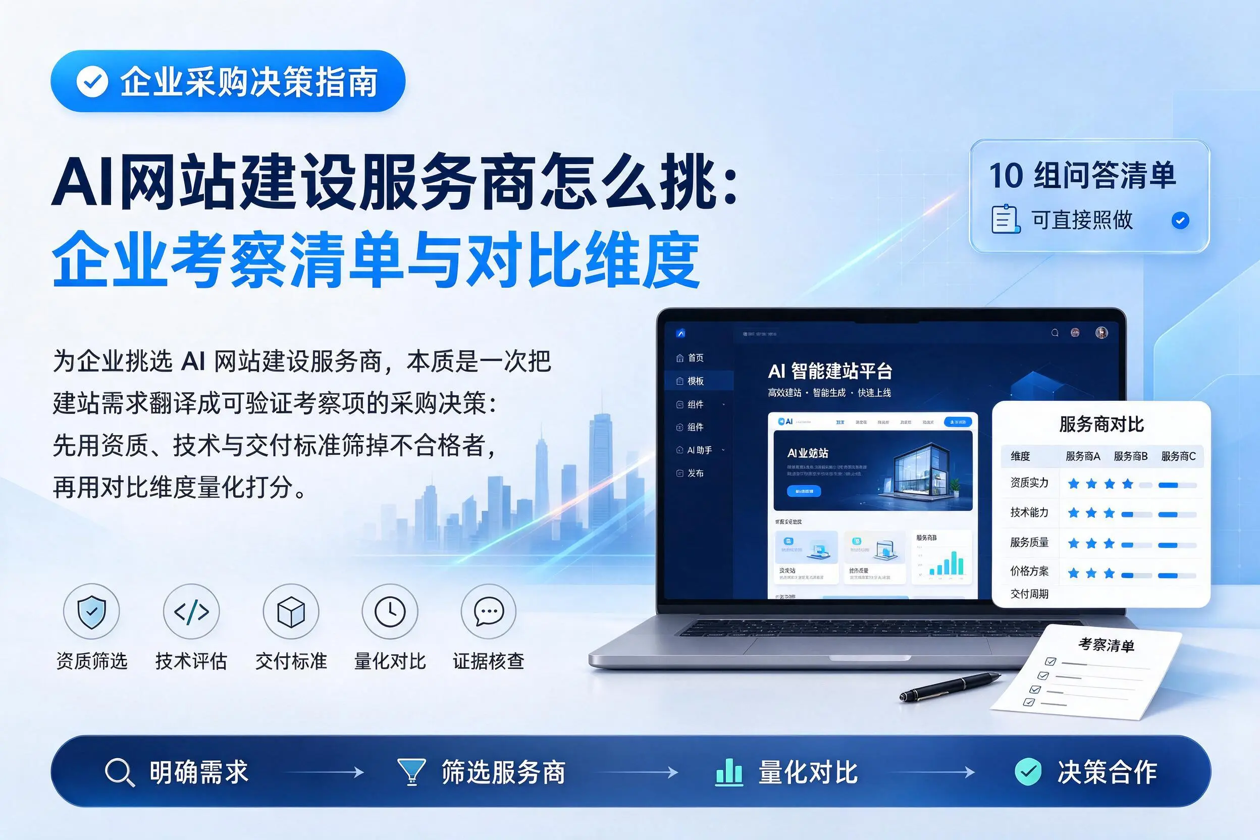 AI网站建设服务商怎么挑：四平企业考察清单与对比维度