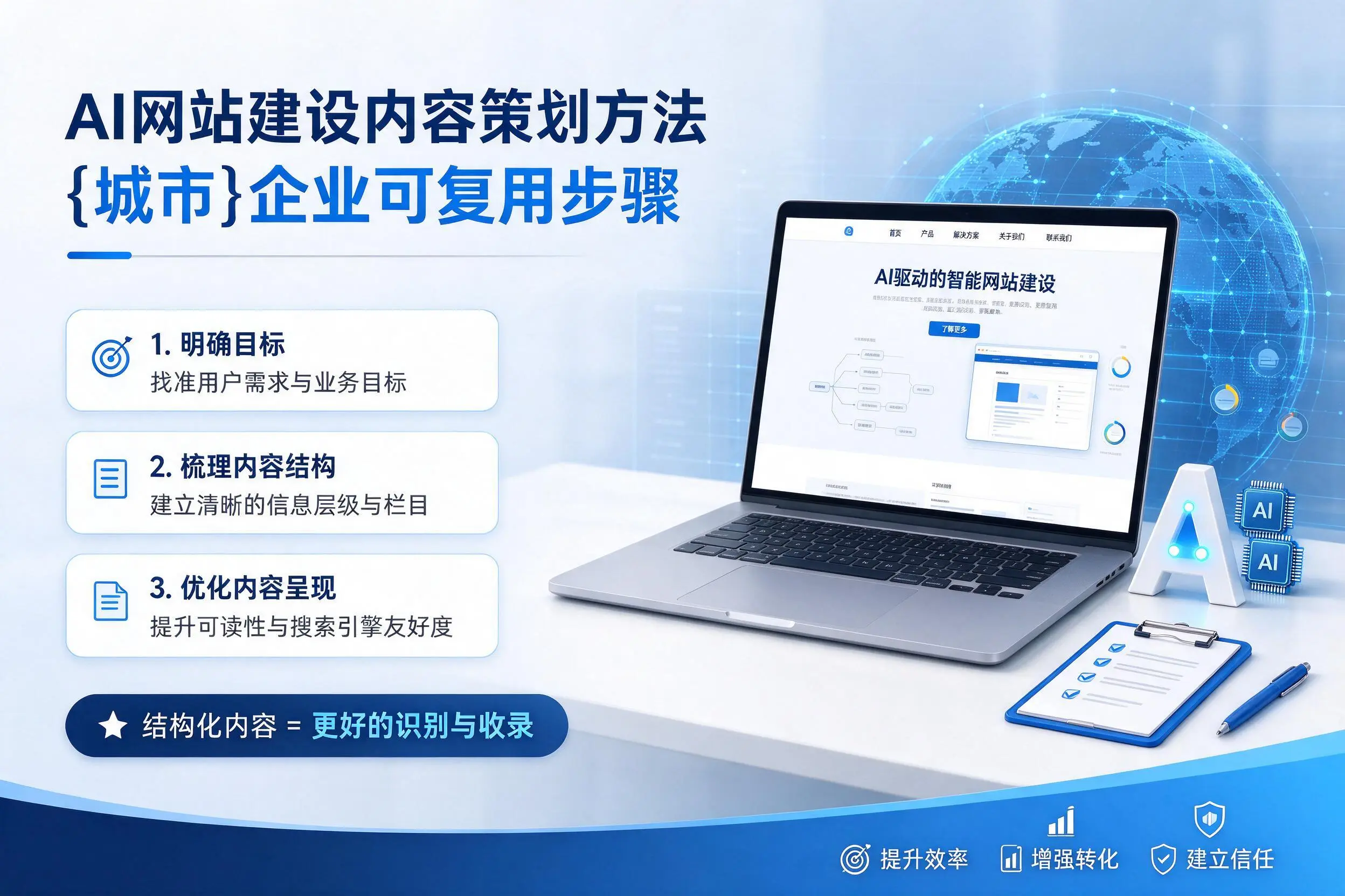 AI网站建设内容策划方法，四平企业可复用步骤