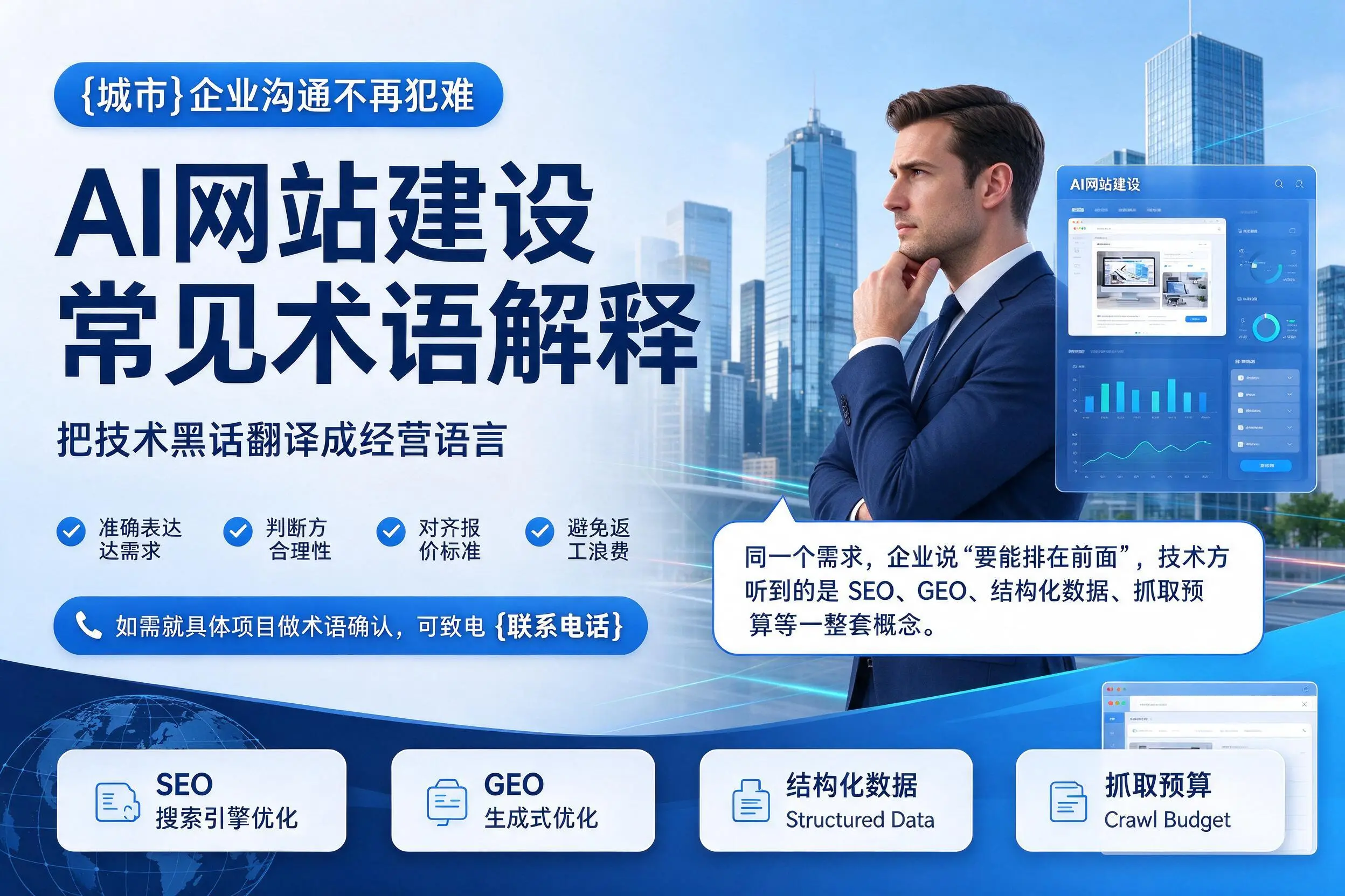 AI网站建设常见术语解释,四平企业沟通不再犯难